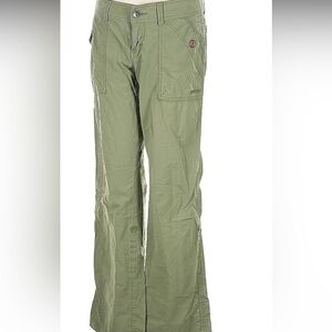 Marmot Low Rise Olive Green Flare Cargo Pants